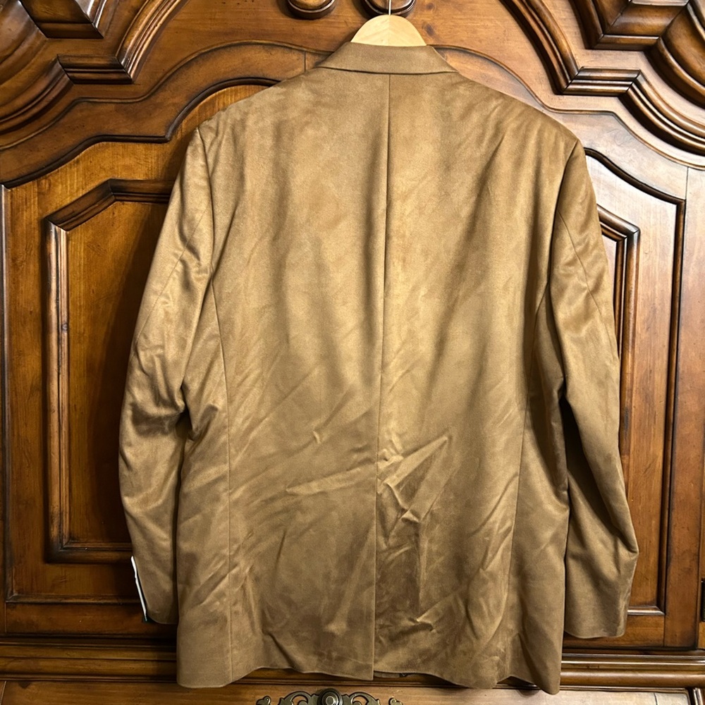 NWT LAUREN RALPH LAUREN Men’s Faux Suede Sport Coat Blazer in Tan/Brown 44L - Picture 12 of 13